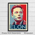 Elon Musk Illustration - Tesla Technology Entrepreneur Icon - Poster | Canvas Wall Art Print