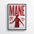Sadio Mane Liverpool Fc Champions League Winners 2019 Lfc Ynwa - Poster | Canvas Wall Art Print