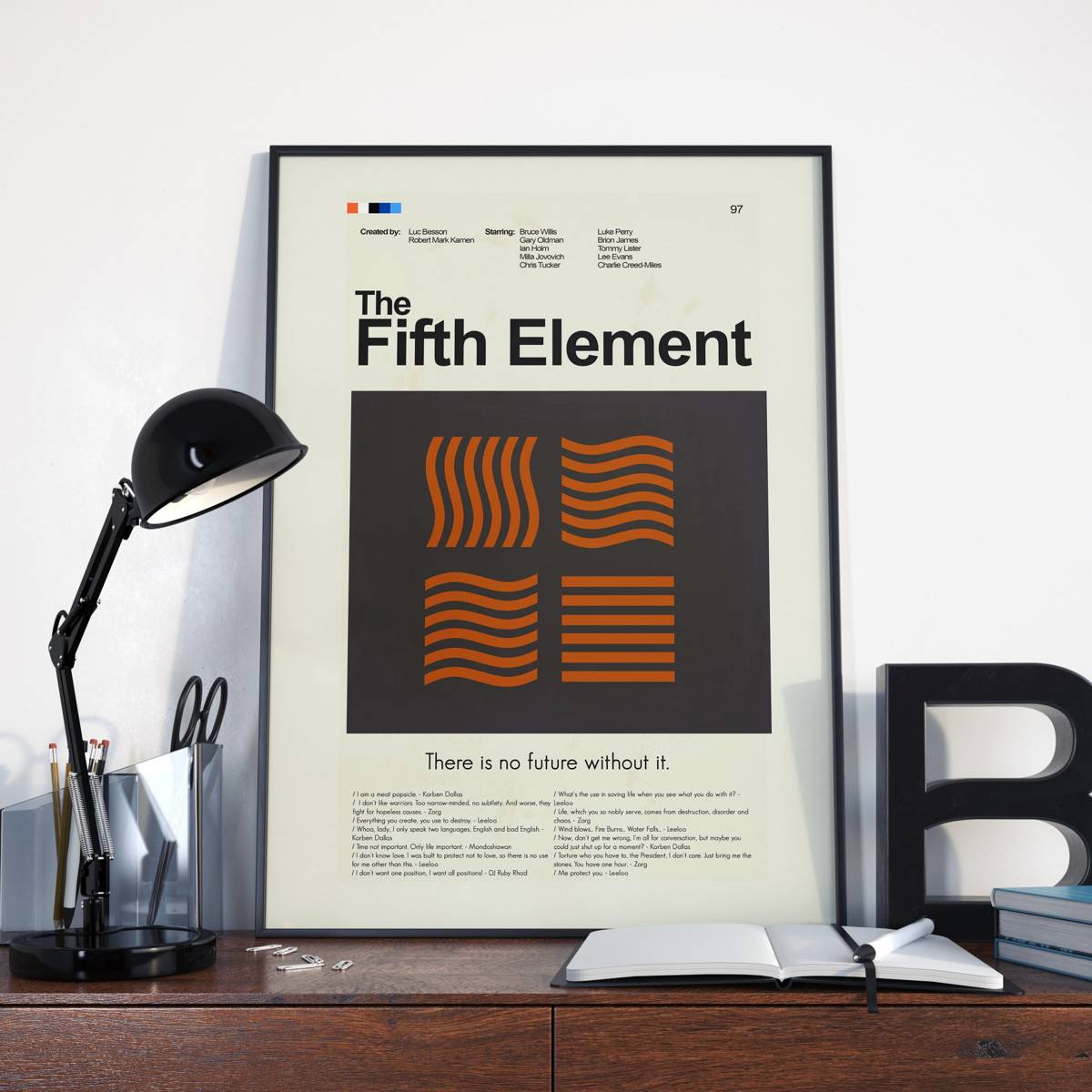 The Fifth Element Mid-Century Modern Inspired Print - Poster | Canvas Wall Art Print