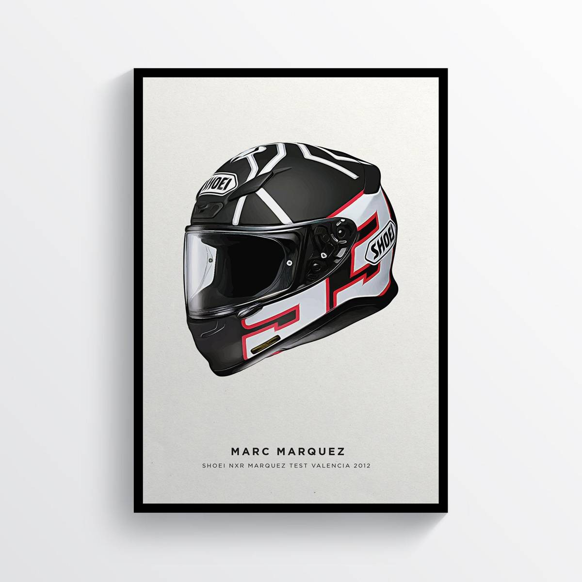 Marc Marquez Valencia 2019 Mm93 Helmet Moto Gp Motorcycle Motorbike - Poster | Canvas Wall Art Print