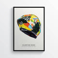 Valentino Rossi Winter Test 2019 Vr46 Moto Gp Helmet Motorcycle Motorbike - Poster | Canvas Wall Art Print