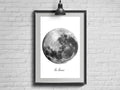 Full Moon Scandinavian. La Lune Wall Art. Nordic Design. Modern Minimalist Print. Loft - Poster | Canvas Wall Art Print
