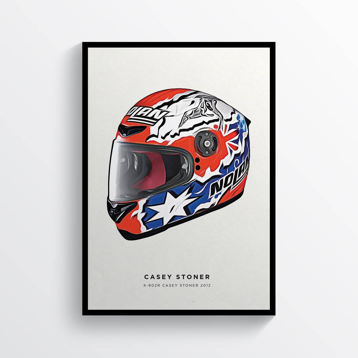 Casey Stoner Helmet 2012 Moto Gp Helmet Motorcycle Motorbike - Poster | Canvas Wall Art Print