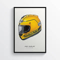 Joey Dunlop Helmet Tt Motorcycle Racer Motorbike Road Racer - Poster | Canvas Wall Art Print