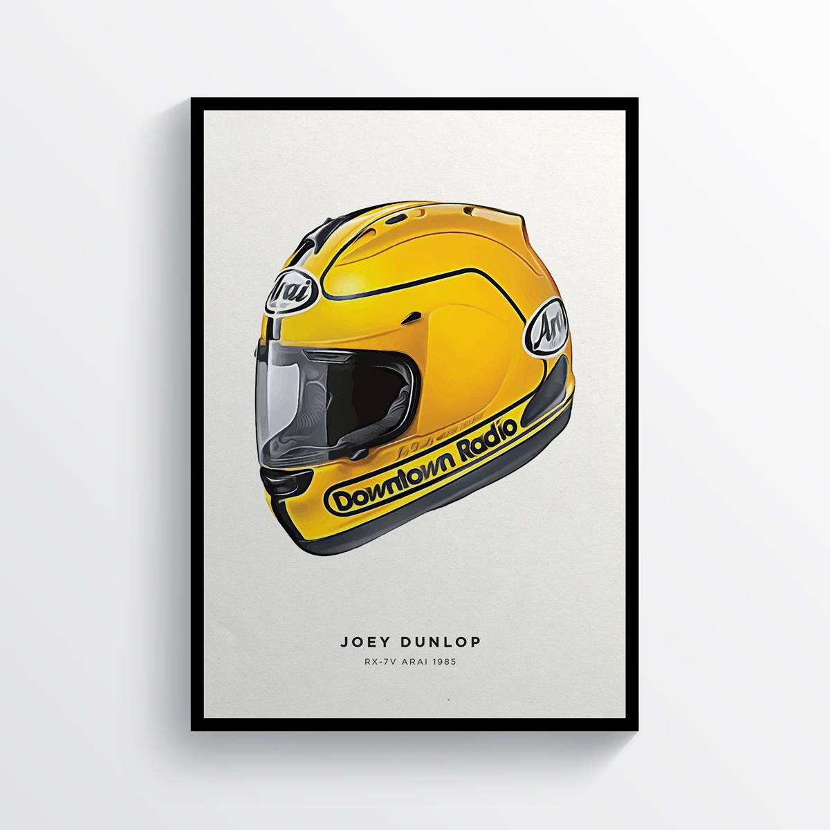 Joey Dunlop Helmet Tt Motorcycle Racer Motorbike Road Racer - Poster | Canvas Wall Art Print