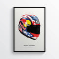 Nicky Hayden 2017 Helmet, Kentucky Kid, 69 Moto Gp Honda Motorcycle Print Portrait - Poster | Canvas Wall Art Print