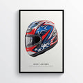Nicky Hayden Tribute Helmet, Kentucky Kid, 69 Moto Gp Honda Motorcycle Print Portrait - Poster | Canvas Wall Art Print