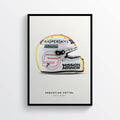 Sebastian Vettel 2019 Helmet Formula 1 F1, Grand Prix Racing Print - Poster | Canvas Wall Art Print