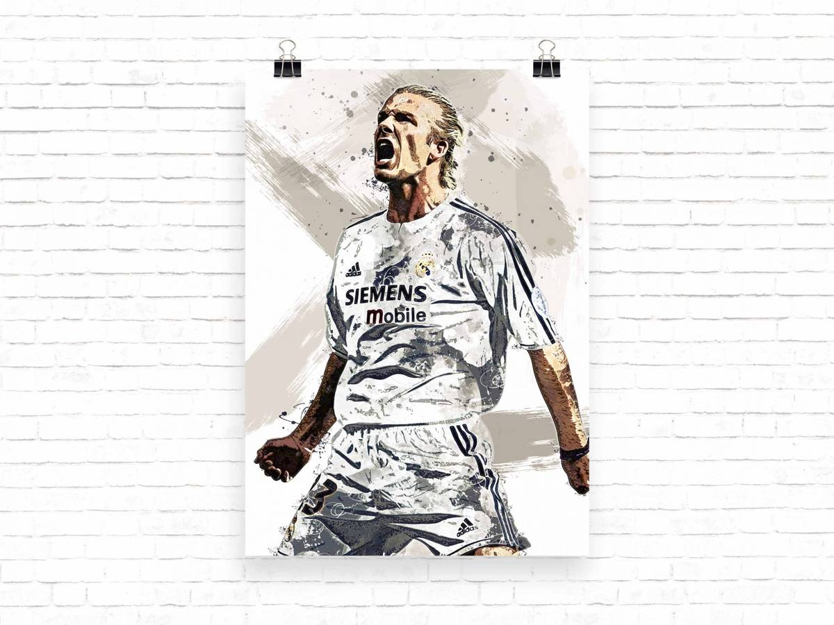 David Beckham David Beckham Print Real Madrid Wall Art - Poster | Canvas Wall Art Print