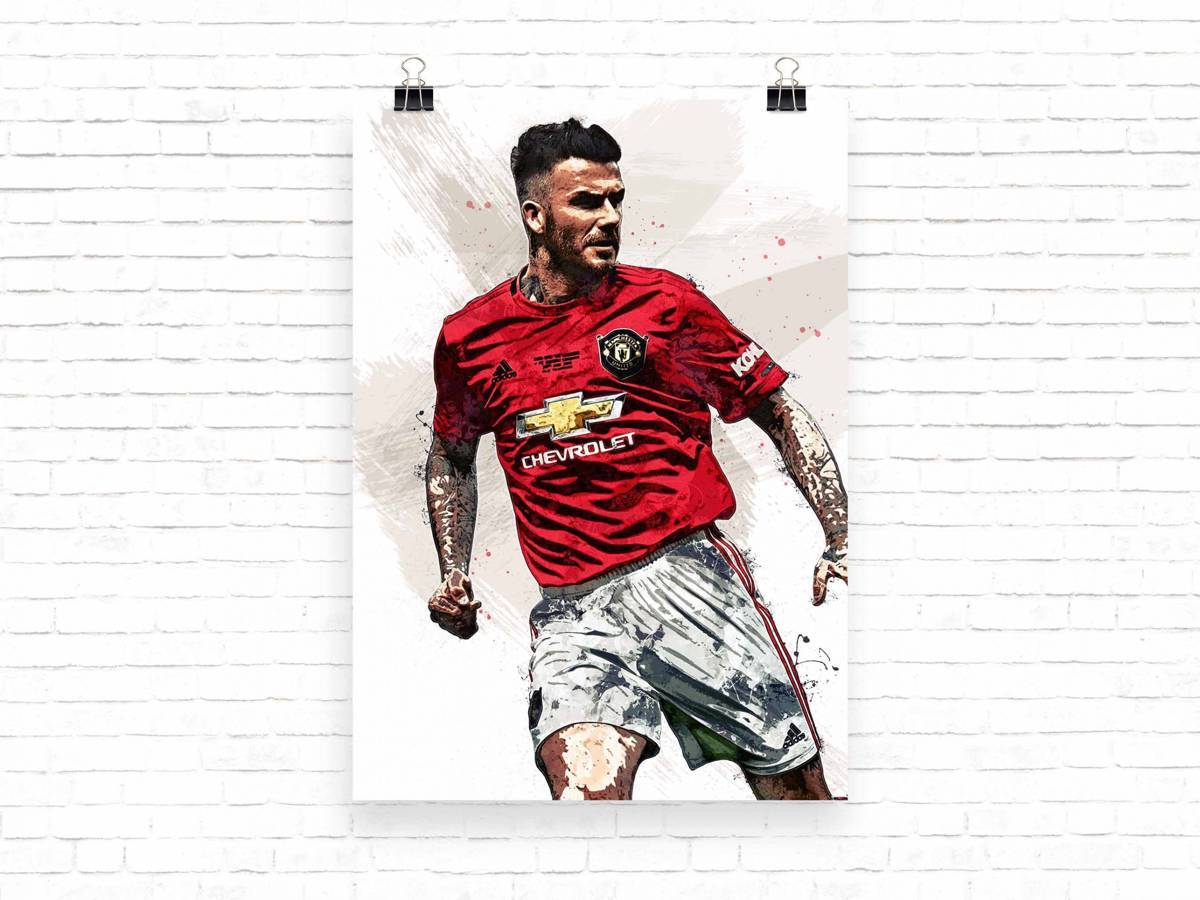 David Beckham David Beckham Print Manchester United Wall Art - Poster | Canvas Wall Art Print