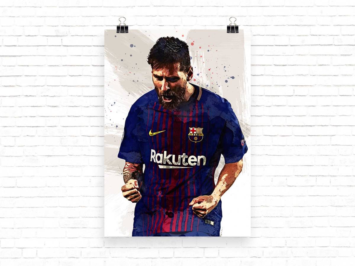 Lionel Messi Messi Print Barcelona Wall Art - Poster | Canvas Wall Art Print