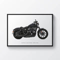 Harley Davidson Iron 883 Motorcycle Print Sports Bike Motorbike - Poster | Canvas Wall Art Print