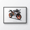 Ktm Rc 390 Motorcycle Print Sports Bike Motorbike - Poster | Canvas Wall Art Print