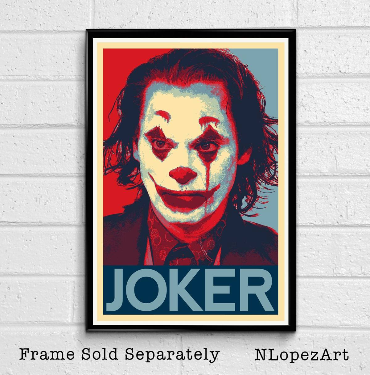 The Joker Joaquin Phoenix Illustration - Batman Clown Film Arthur Fleck Movie - Poster | Canvas Wall Art Print