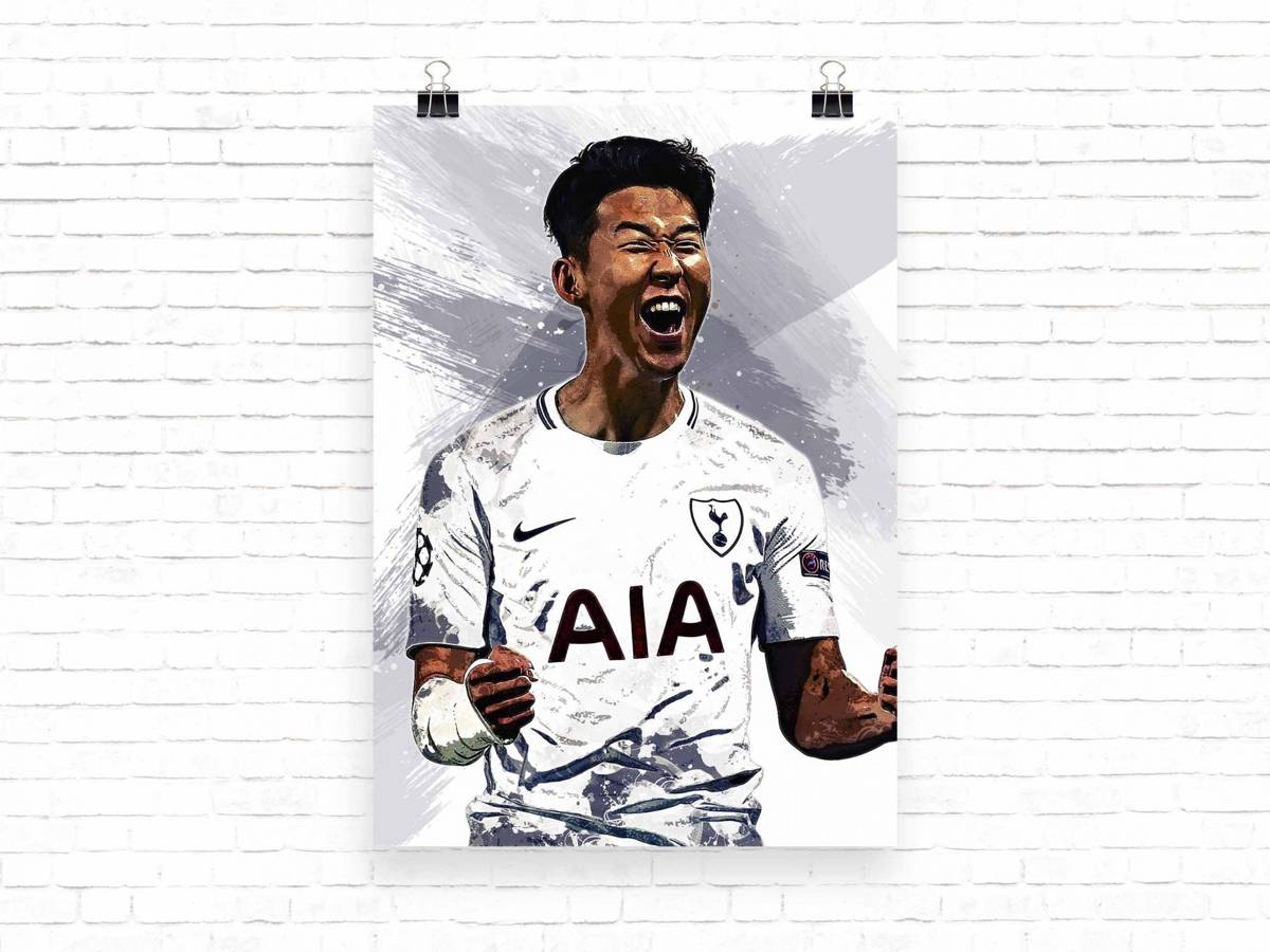 Son Heung-Min Son Heung-Min Print Tottenham Wall Art - Poster | Canvas Wall Art Print