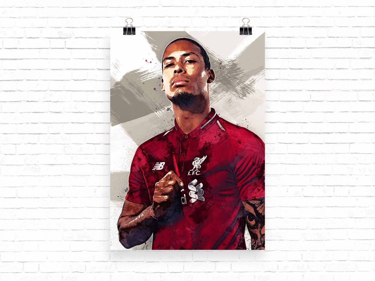 Virgil Van Dijk Print Virgil Van Dijk Liverpool - Poster | Canvas Wall Art Print