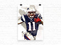 Julian Edelman Print Julian Edelman New England Patriots Art Print - Poster | Canvas Wall Art Print