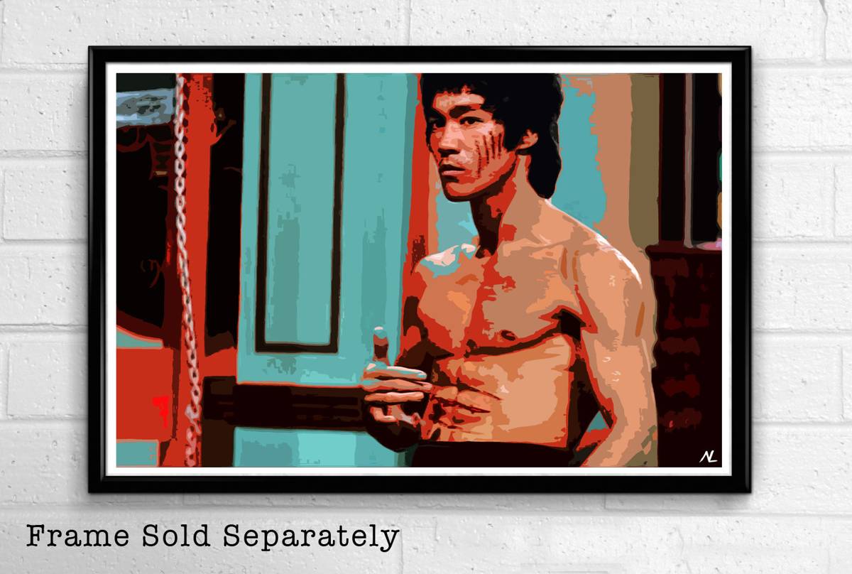Bruce Lee Illustration #2 - Martial Artist Actor Movie Icon Celebrity Legend - Poster | Canvas Wall Art Print