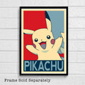 Pikachu Pokemon Illustration - Nintendo Video Game Manga Anime Japanese Television - Poster | Canvas Wall Art Print