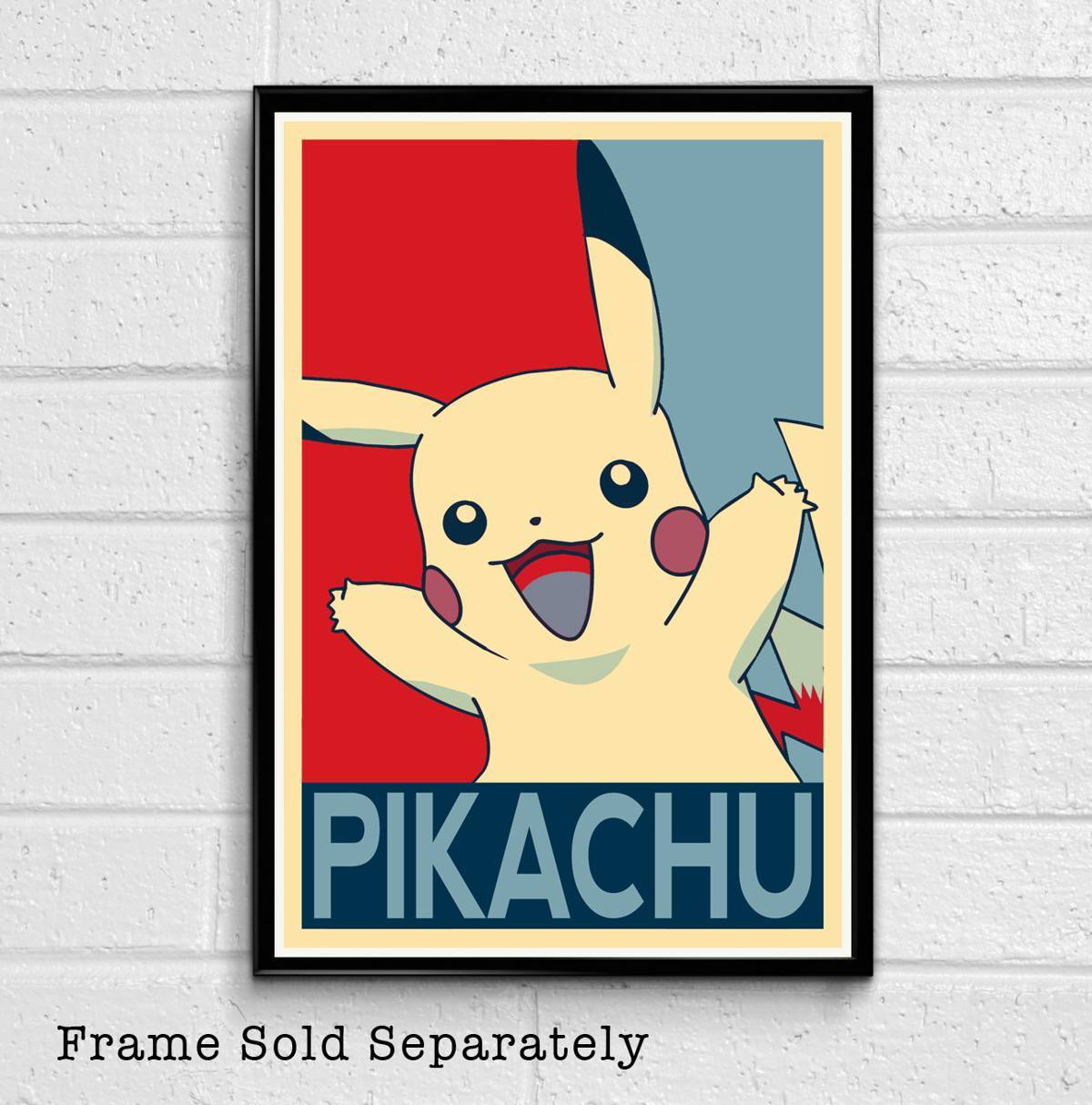 Pikachu Pokemon Illustration - Nintendo Video Game Manga Anime Japanese Television - Poster | Canvas Wall Art Print