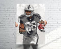 Josh Jacobs Oakland Raiders Sports Art Print, Football, Sports Decor – Poster | Canvas Wall Art Print