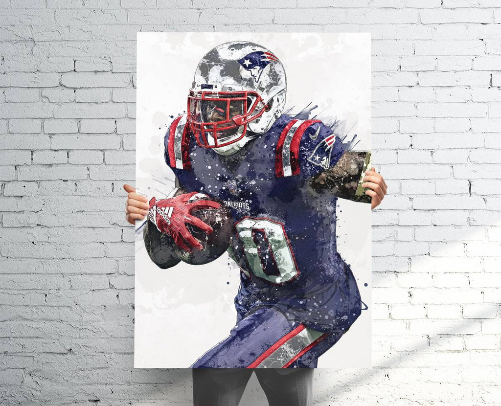 Josh Gordon New England Patriots Sports Art Print, Football, Sports Decor – Poster | Canvas Wall Art Print