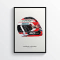 Charles Leclerc 2019 Helmet F1 Art, F1 Gift, Formula 1, Racing Helmet, Mercedes - Poster | Canvas Wall Art Print
