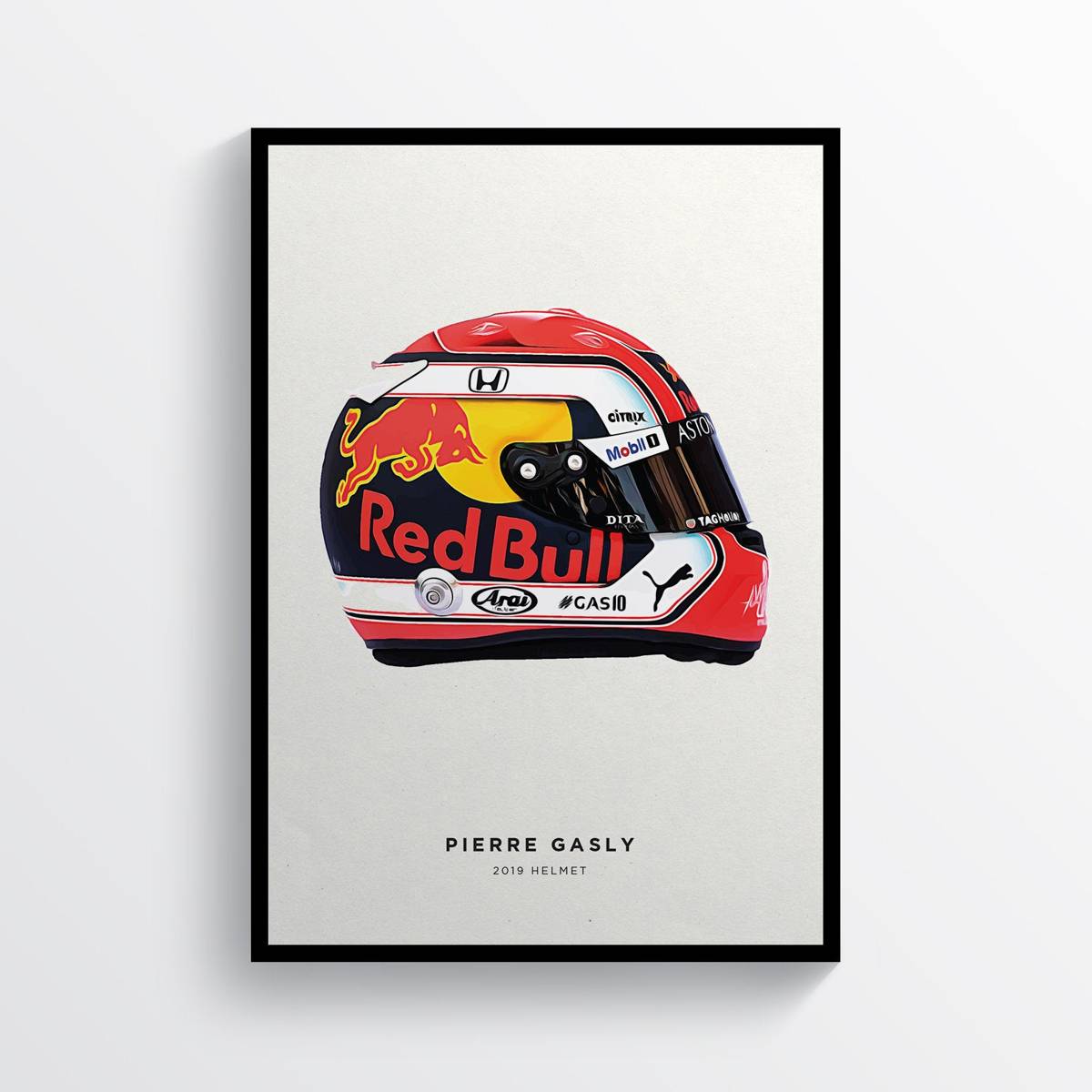 Pierre Gasly 2019 Helmet F1 Art, F1 Gift, Formula 1, Racing Helmet, Mercedes - Poster | Canvas Wall Art Print