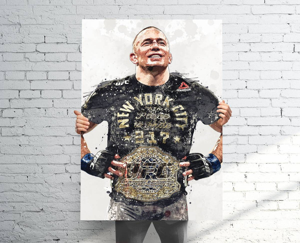 Georges St-Pierre 'Gsp' Ufc Champion Sports Art Print, Ufc Mma Fan, Sports Decor – Poster | Canvas Wall Art Print
