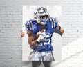 Marlon Mank Indianapolis Colts Sports Art Print, Football Fan, Sports Decor – Poster | Canvas Wall Art Print