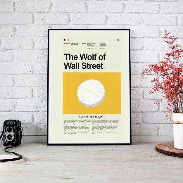 The Wolf Of Wall Street Mid-Century Modern Inspired Print - Poster | Canvas Wall Art Print