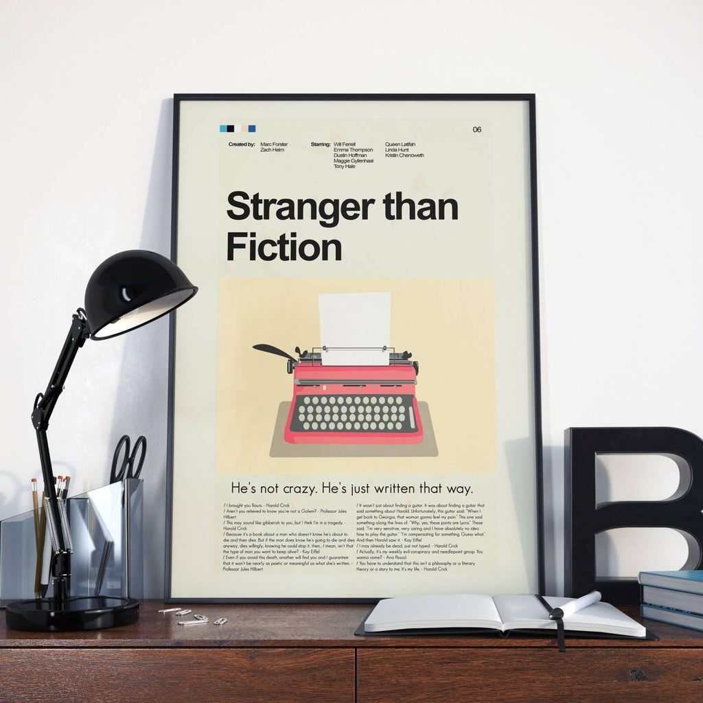 Stranger Than Fiction Mid-Century Modern Inspired Print - Poster | Canvas Wall Art Print
