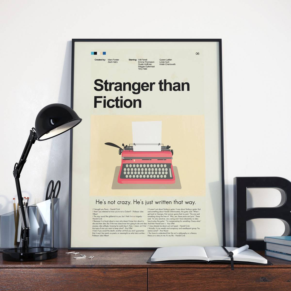 Stranger Than Fiction Mid-Century Modern Inspired Print - Poster | Canvas Wall Art Print