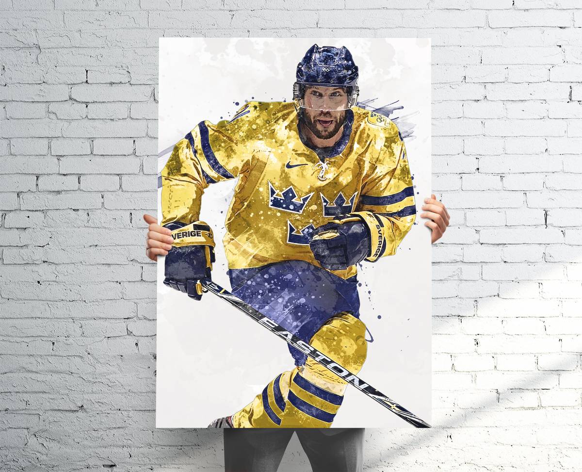 Peter Forsberg Team Sweden Olympics/Canvas Print, Sports Art Print, Hockey, Sports Decor – Poster | Canvas Wall Art Print