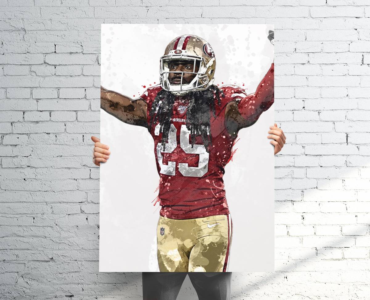 Richard Sherman San Francisco 49Ers Sports Art Print, Football, Sports Decor – Poster | Canvas Wall Art Print