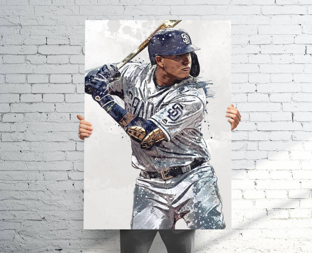 Manny Manhado San Diego Padres Sports Art Print, Baseball Fan, Sports Decor – Poster | Canvas Wall Art Print