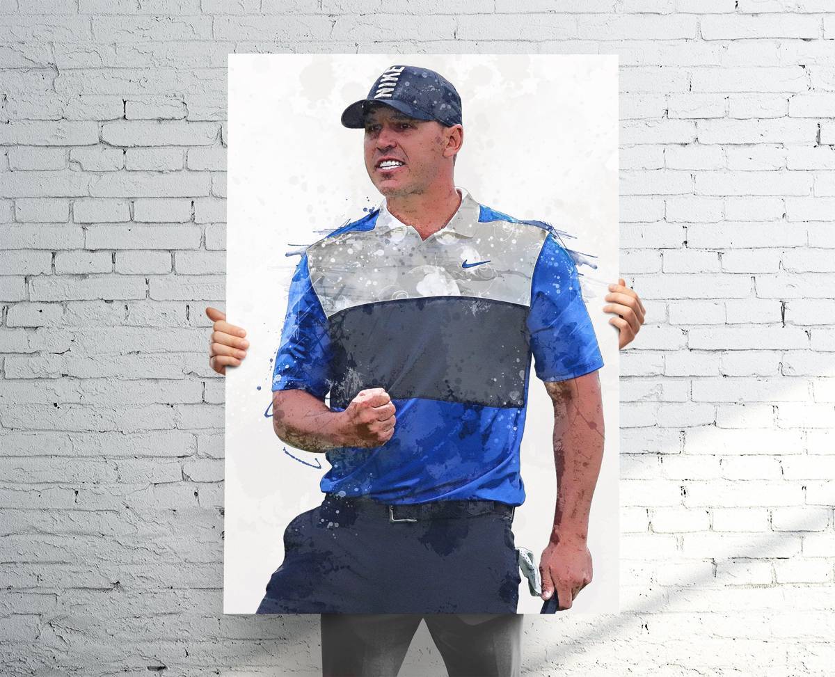 Brooks Koepka Pga Championship Sports Art Print, Pro Golf, Sports Decor – Poster | Canvas Wall Art Print