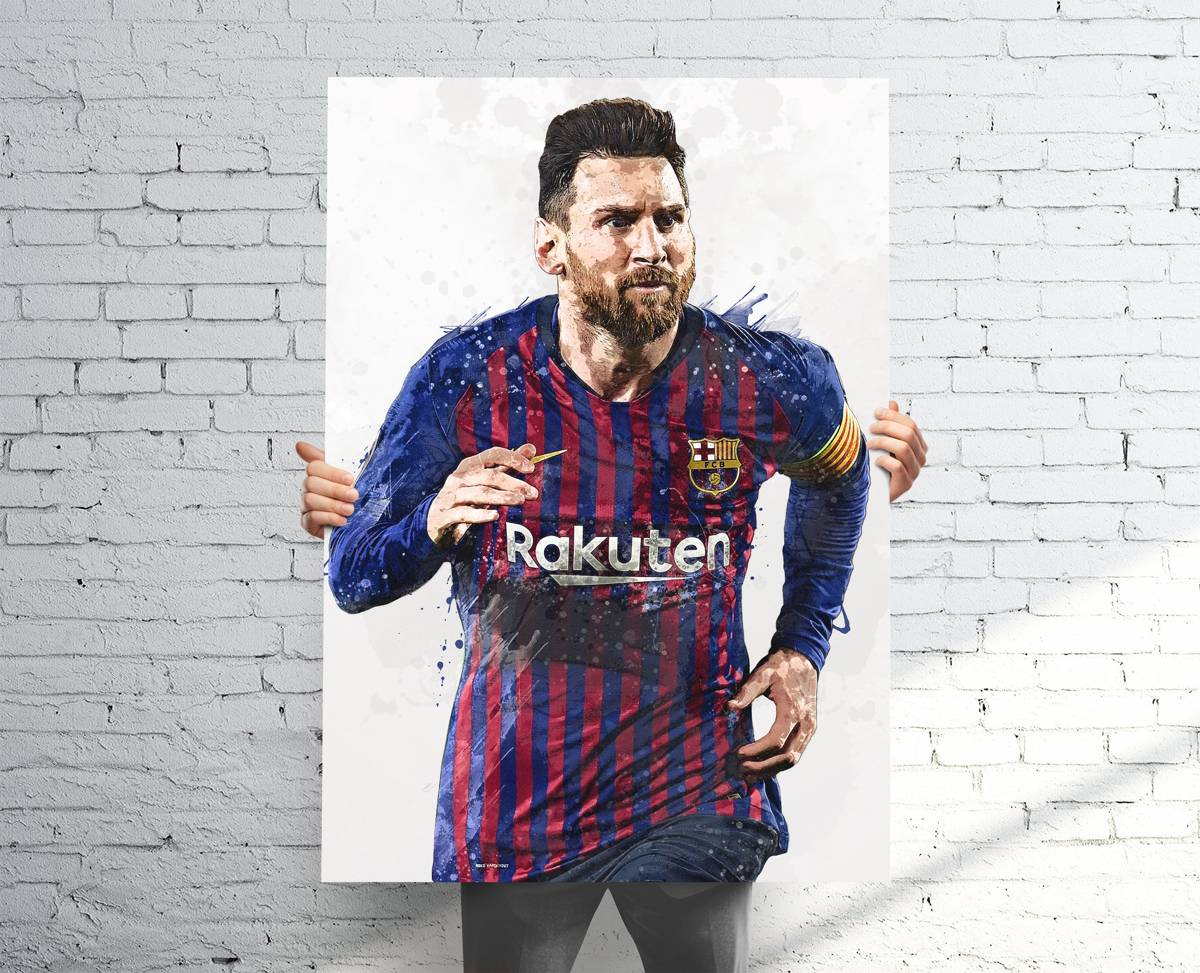 Lionel Messi Barcelona - Canvas Print, Sports Art Print, Soccer/Football, Sports Decor – Poster | Canvas Wall Art Print