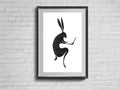 Hare Modern Wall Art. Animal Print. Minimalist Rabbit. Scandinavian Nordric Decor. - Poster | Canvas Wall Art Print