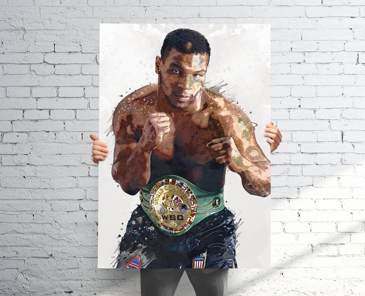 Mike Tyson World Boxing Champion Sports Art Print, Boxing Fan, Sports Decor – Poster | Canvas Wall Art Print