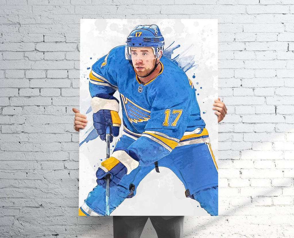 Jaden Schwartz St. Louis Blues Sports Art Print, Hockey, Sports Decor – Poster | Canvas Wall Art Print