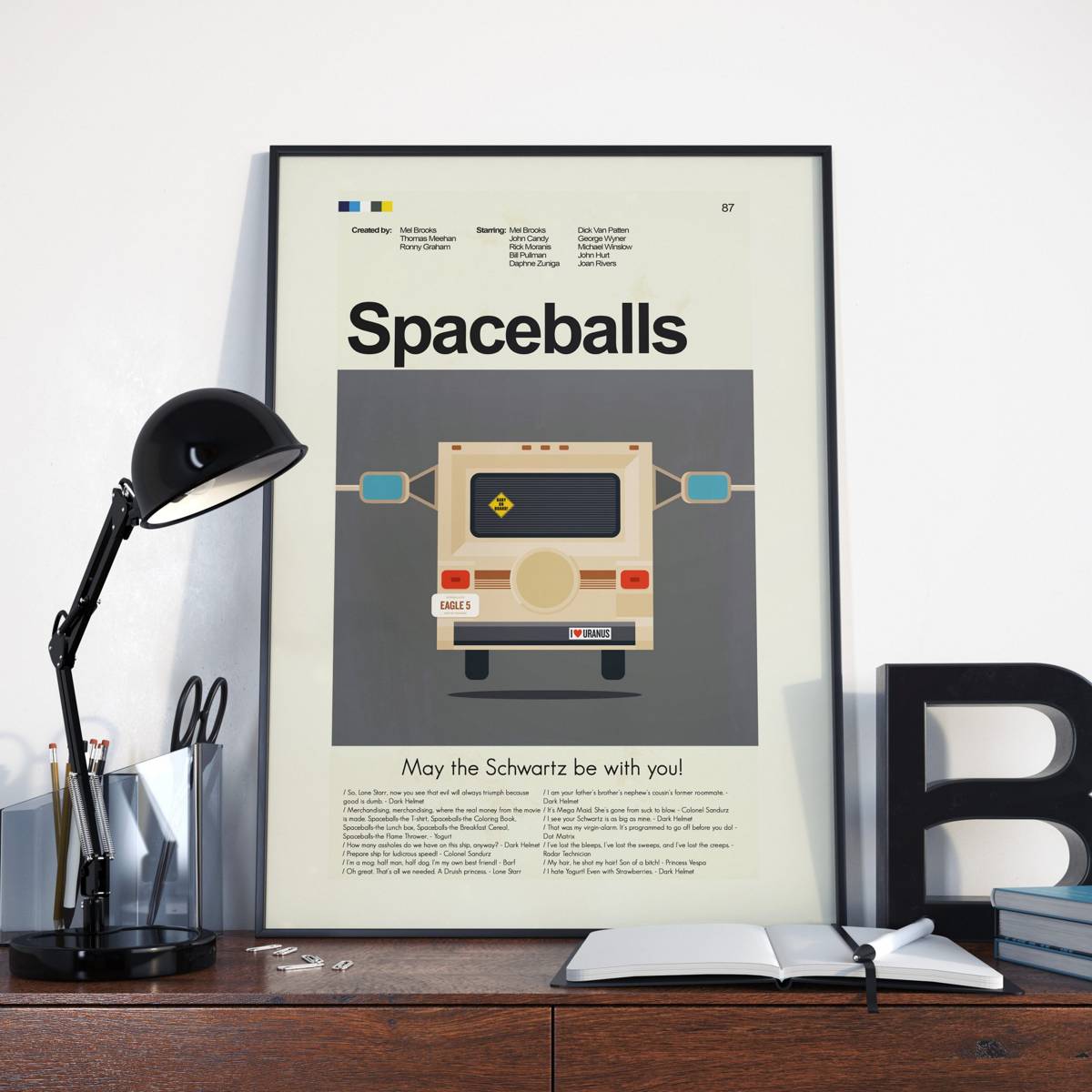 Spaceballs Mid-Century Modern Inspired Print - Poster | Canvas Wall Art Print