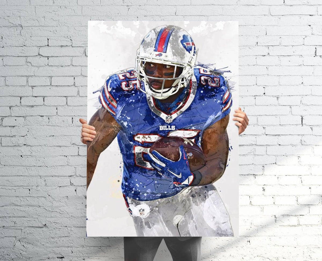 Lesean Mccoy Buffalo Bills Sports Art Print, Football Fan, Sports Decor – Poster | Canvas Wall Art Print