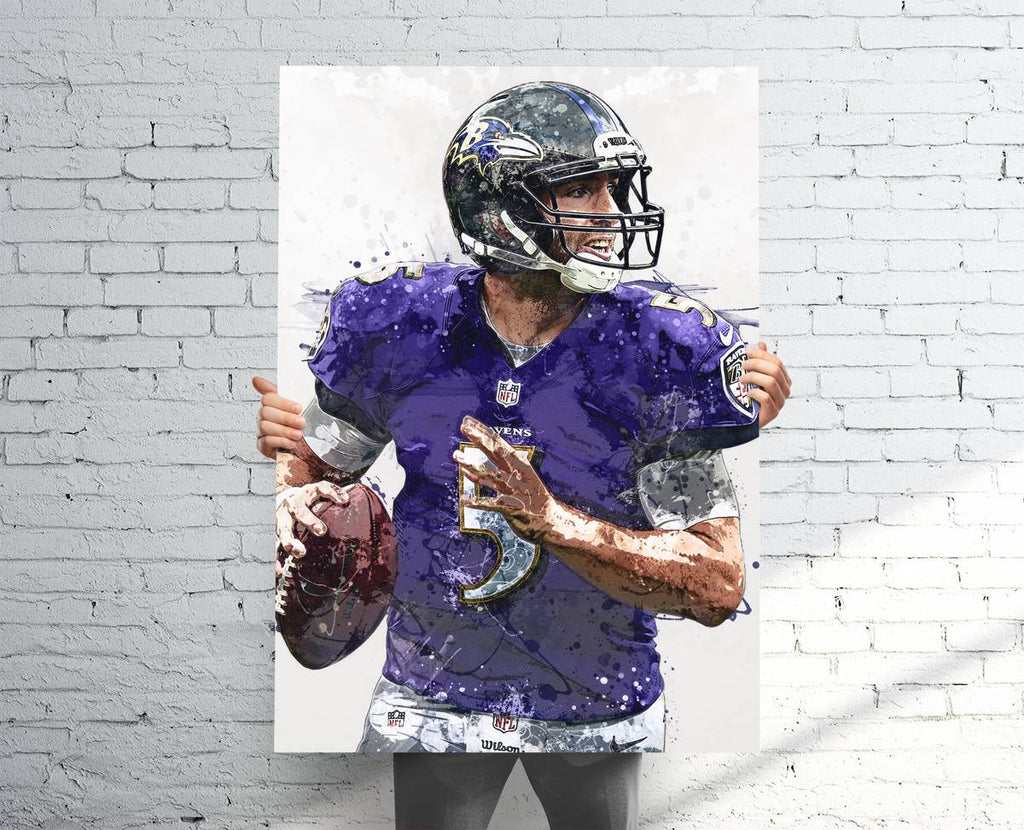 Joe Flacco Baltimore Ravens - Canvas Print, Sports Art Print, Football, Sports Decor – Poster | Canvas Wall Art Print