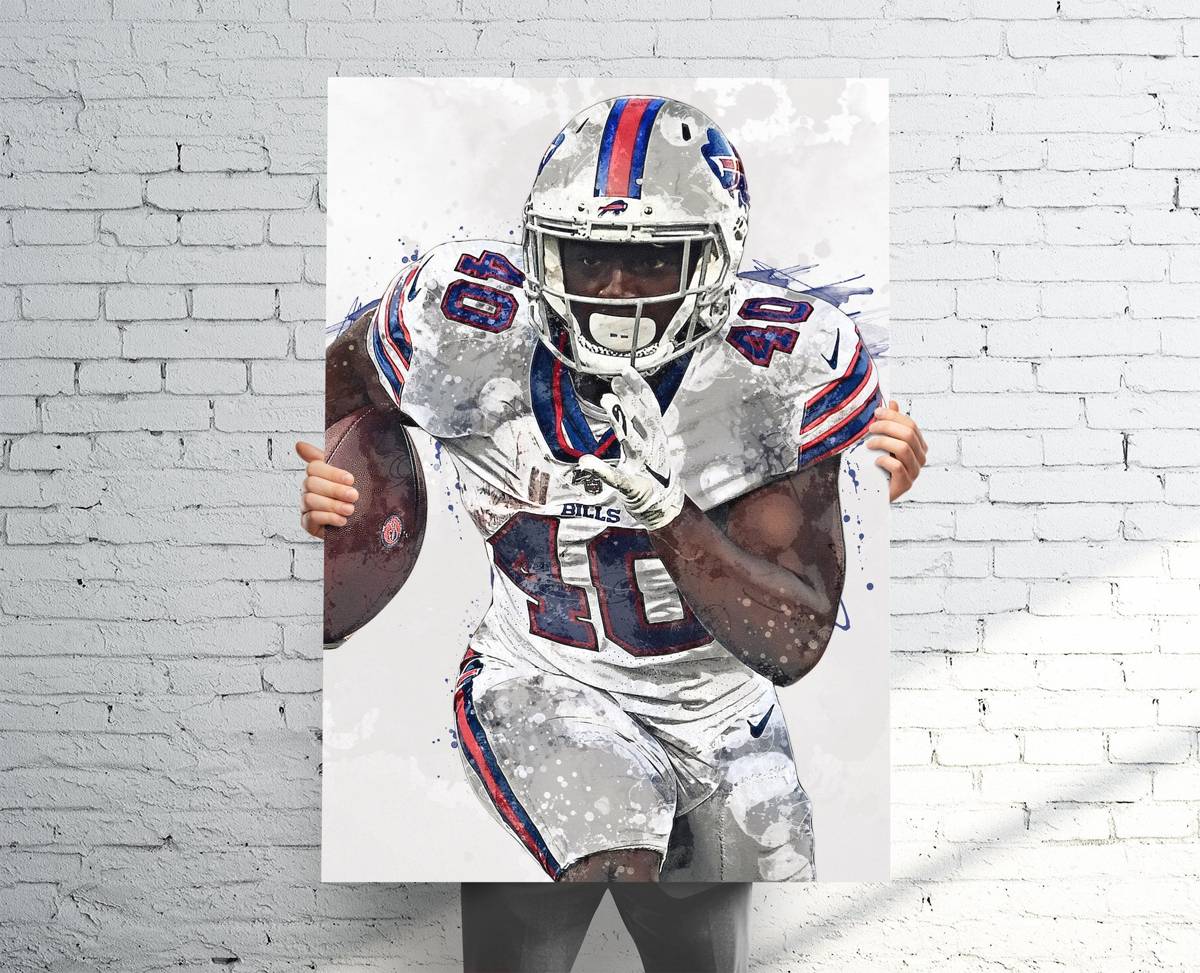 Devin Singletar Buffalo Bills Sports Art Print, Football Fan, Sports Decor – Poster | Canvas Wall Art Print