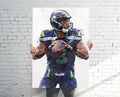 Russell Wilson Seattle Seahawks Sports Art Print, Football, Sports Decor – Poster | Canvas Wall Art Print