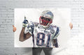 Randy Moss New England Patriots Sports Art Print, Football Fan, Sports Decor – Poster | Canvas Wall Art Print