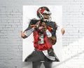 Jameis Winston Tampa Bay Buccaneers Sports Art Print, Football Fan, Sports Decor – Poster | Canvas Wall Art Print