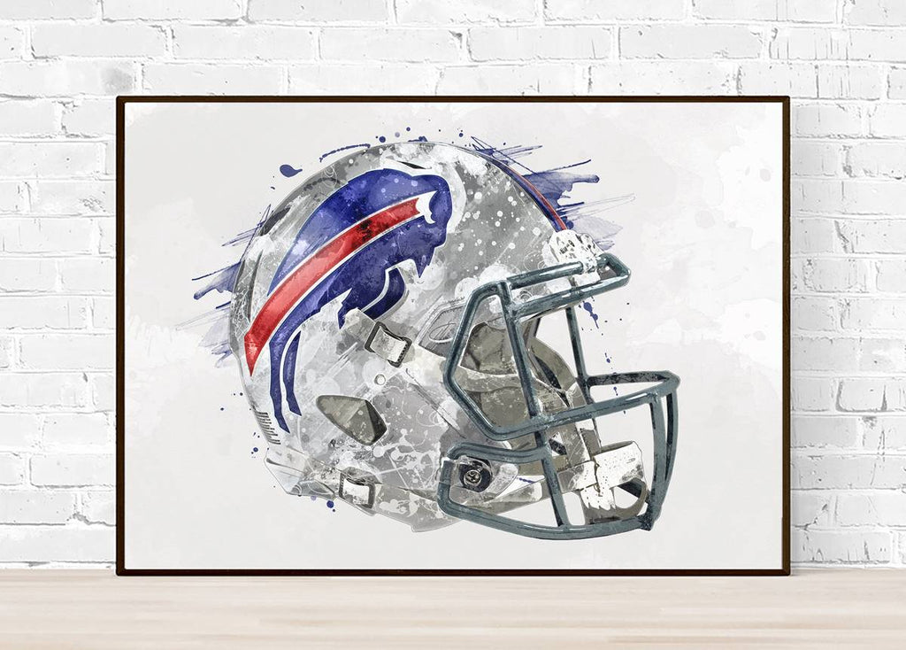 Buffalo Bills Helmet - Sports Art Decor - Football Helmet Art - Man Cave Gift – Poster | Canvas Wall Art Print