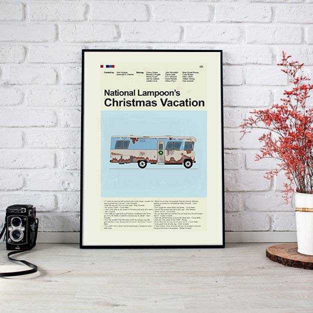 National Lampoon'S Christmas Vacation Mid-Century Modern Inspired Print - Poster | Canvas Wall Art Print